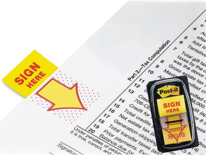 3M Post-it 680-9 Sign Here Tape Flags